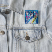 BADGE CARRÉ 5 CM LA NEIGE AVEC LA BOULE (En situation)