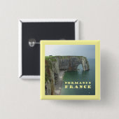 Badge Carré 5 Cm La Normandie France (Devant & derrière)