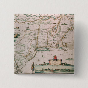 Badge Carré 5 Cm La nouvelle Belgique, plat de "atlas Contractus"