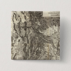 Badge Carré 5 Cm La nouvelle carte topographique de l'Utah et sa se
