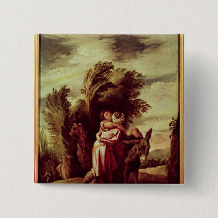 Badge Carré 5 Cm La parabole du bon Samaritain
