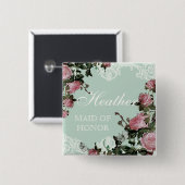 Badge Carré 5 Cm La partie nuptiale de répétition étiquette, cru (Devant & derrière)