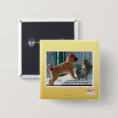 Badge Carré 5 Cm La patience, sauterelle (Devant & derrière)