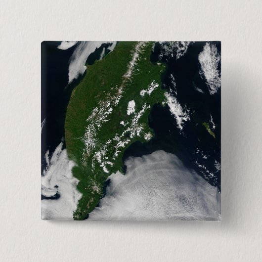 Badge Carré 5 Cm La péninsule de Kamchatka (Devant)