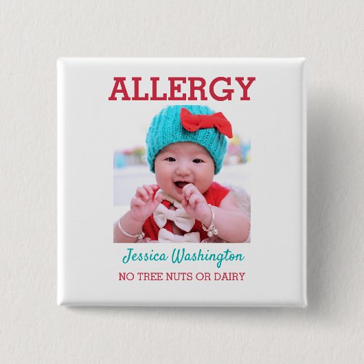 Badge Carré 5 Cm La photo faite sur commande badine l'avertissement (Devant)