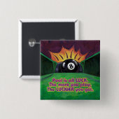 Badge Carré 5 Cm La piscine est chance (Devant & derrière)