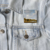 Badge Carré 5 Cm La plage chez Egmond-an-Zee (En situation)