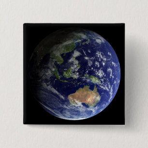 Badge Carré 5 Cm La pleine terre de l'espace montrant l'Australie