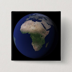 Badge Carré 5 Cm La pleine terre montrant l'Afrique, l'Europe, et