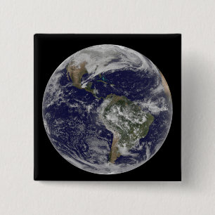 Badge Carré 5 Cm La pleine terre montrant l'Amérique du Nord et de