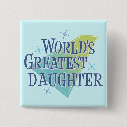 Badge Carré 5 Cm La plus grande fille du monde (Devant)