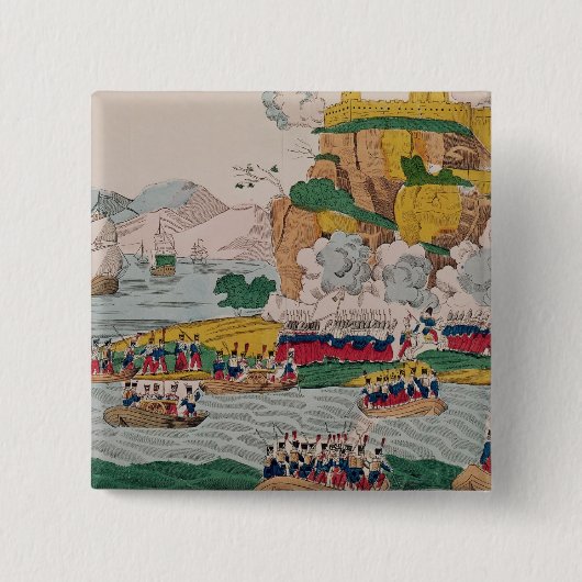 Badge Carré 5 Cm La prise d'Alger par le Français (Devant)