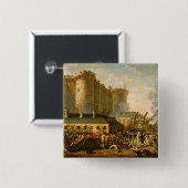 Badge Carré 5 Cm La prise de la Bastille, le 14 juillet 1789 (Devant & derrière)