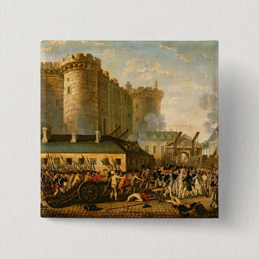 Badge Carré 5 Cm La prise de la Bastille, le 14 juillet 1789 (Devant)