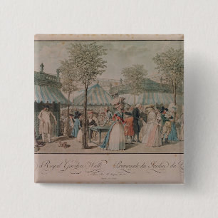 Badge Carré 5 Cm La promenade de jardin de Palais Royal, 1787