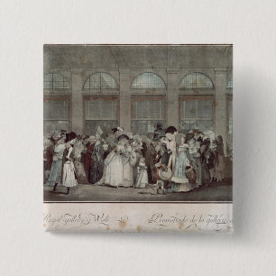 Badge Carré 5 Cm La promenade de la galerie de Palais Royal, 1787