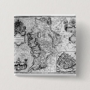 Badge Carré 5 Cm La province de Connaught avec la ville de