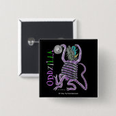 Badge Carré 5 Cm La queue étrange d'Oddzilla (Devant & derrière)