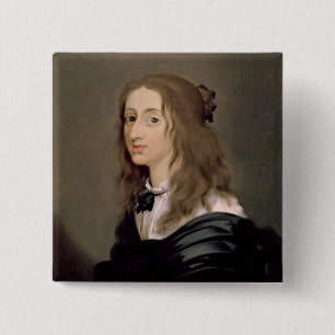 Badge Carré 5 Cm La Reine Christina de la Suède 1652