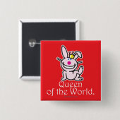 Badge Carré 5 Cm La Reine du monde (Devant & derrière)