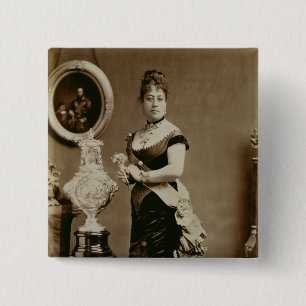 Badge Carré 5 Cm La Reine Emma (1836-85) (photographie de sépia)