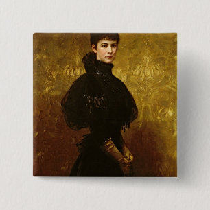 Badge Carré 5 Cm La Reine Erzsebet