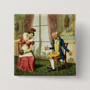 Badge Carré 5 Cm La remontrance, pub. par G. Humphrey, 1821 (colo