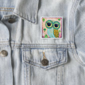 Badge Carré 5 Cm La renaissance verte (En situation)