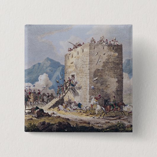 Badge Carré 5 Cm La résistance de quarante rebelles grecs (Devant)