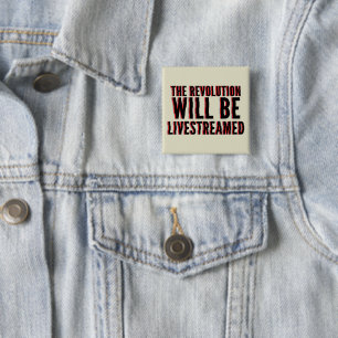 Badge Carré 5 Cm La révolution sera livestreamed