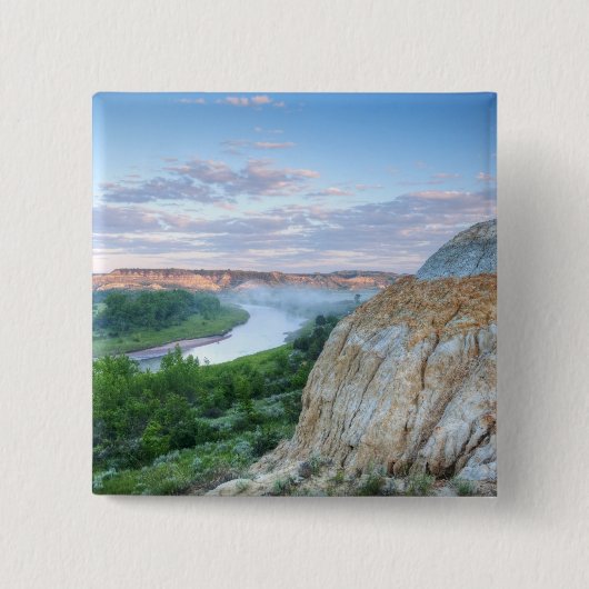 Badge Carré 5 Cm La rivière Little Missouri au Little (Devant)