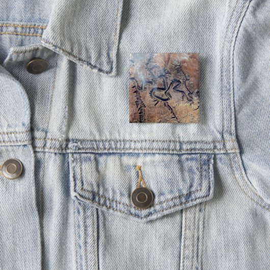 Badge Carré 5 Cm La Rivière Verte Et Ses Canyons Tributaires Dans L (En situation)