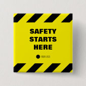 Badge Carré 5 Cm La sécurité commence ici Sécurité (Devant)