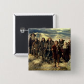 Badge Carré 5 Cm La société encadrée (Devant & derrière)