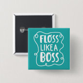 Badge Carré 5 Cm La soie aiment une expression dentaire du patron | (Devant & derrière)