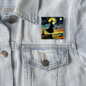 Badge Carré 5 Cm La Sorcière (En situation)