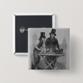 Badge Carré 5 Cm La stalle d'huître (Devant & derrière)