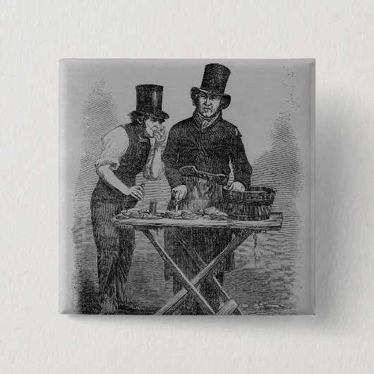 Badge Carré 5 Cm La stalle d'huître (Devant)