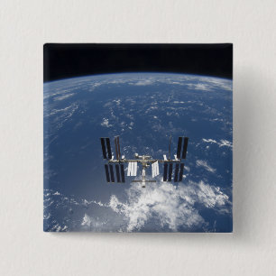 Badge Carré 5 Cm La Station Spatiale Internationale 14