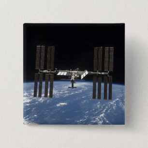Badge Carré 5 Cm La Station Spatiale Internationale 9