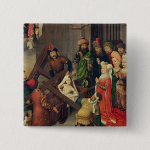 Badge Carré 5 Cm La Ste.Hélène et le miracle de la croix vraie