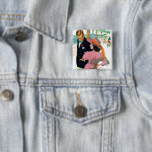 Badge Carré 5 Cm La stratégie de l'amour (En situation)