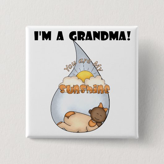 Badge Carré 5 Cm La Sunshine-African American Girl de grand-mère (Devant)