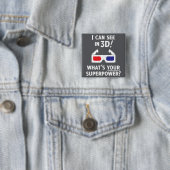 Badge Carré 5 Cm la superpuissance 3D (En situation)