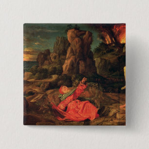 Badge Carré 5 Cm La tentation de St Anthony, c.1530