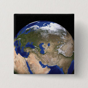 Badge Carré 5 Cm La terre de marbre bleue de prochaine génération