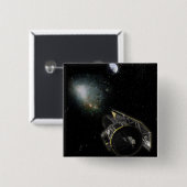 Badge Carré 5 Cm La Terre, un objet Milky Way (Devant & derrière)