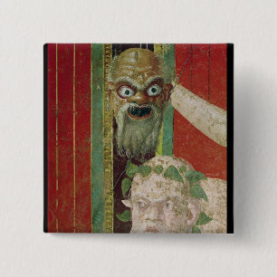 Badge Carré 5 Cm La tête du Silenus plus âgé