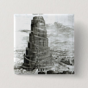 Badge Carré 5 Cm La tour de Babel, 1679