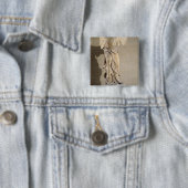 Badge Carré 5 Cm La victoire de Samothrace (En situation)